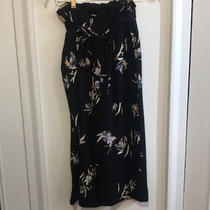 Black floral slacks